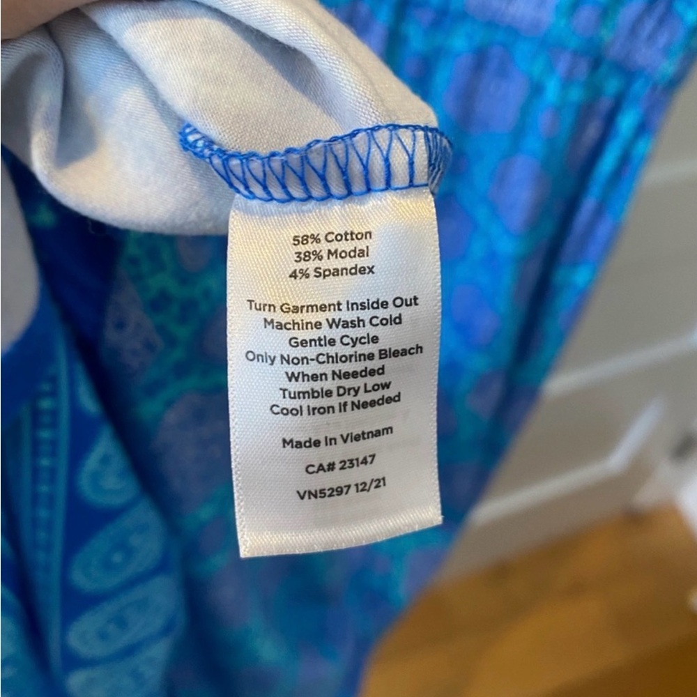 Talbots Vibrant Blue Patterned Maxi Dress - Picture 6 of 6